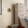 Opviq Lámpara de pared de metal color cobre con altura ajustable
